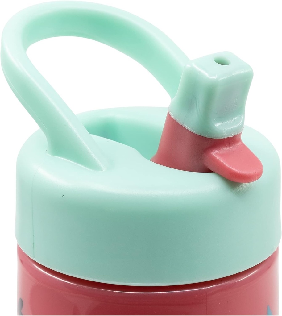 Botella de agua deportiva con pajita y asa incorporada de 410 ml de Minnie Mouse
