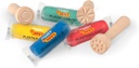 Baúl con 20 Pastillas de 38g Colores Rojo, Verde, Azul y Amarillo + 9 Sellos de Madera Herramientas de modelaje Jovi +1a