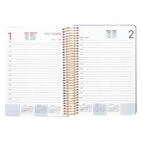 Agenda espiral liderpapel perissa a4 2025 dia pagina color morado papel 80 gr. Liderpapel
