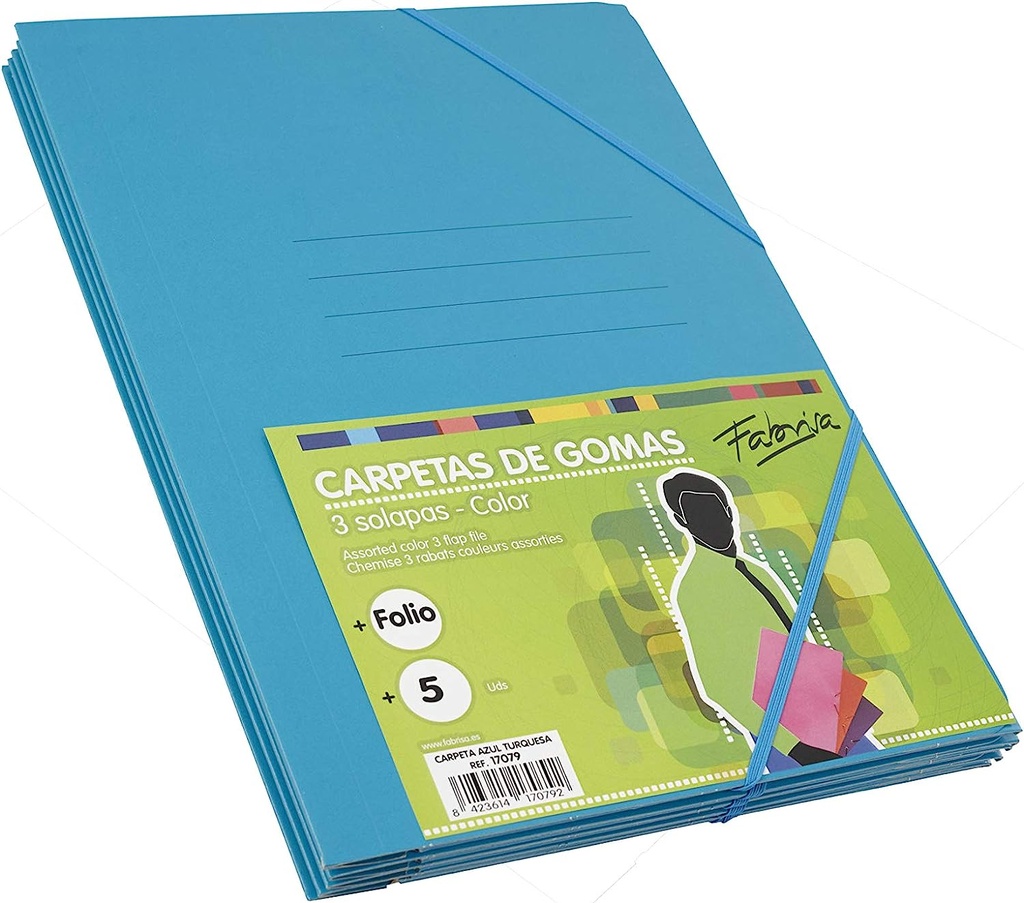 Carpeta gomas Fº 3 solapas carton Fabrisa