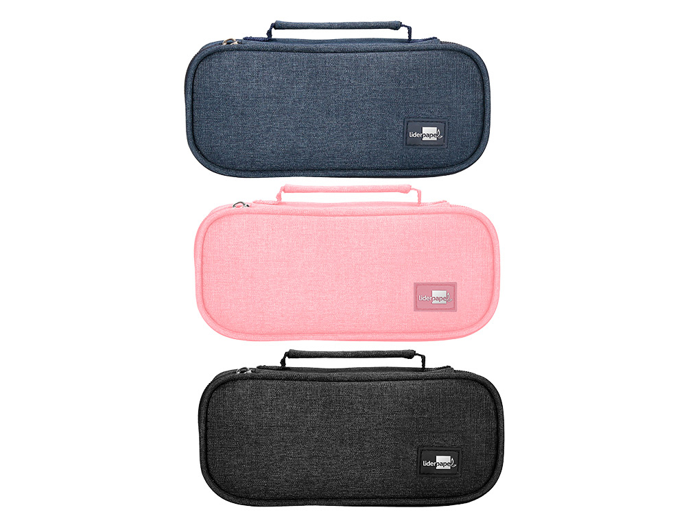 Portatodo ovalado con organizador interior pizarra y asa 1 cremallera colores surtidos Liderpapel