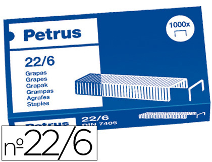 Grapas cobreada 22/6 1000uds Petrus