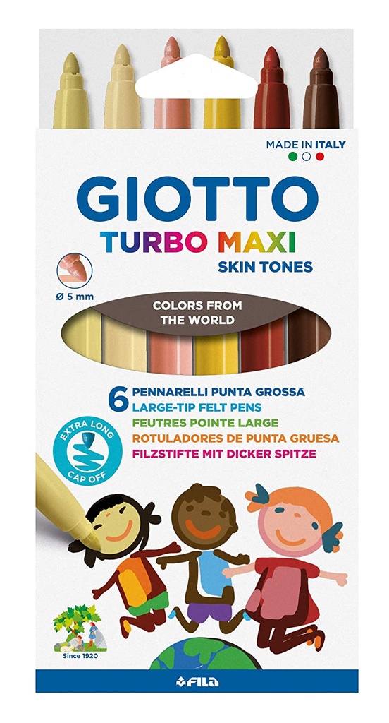 Rotulador 6uds turbo maxi tonos piel giotto