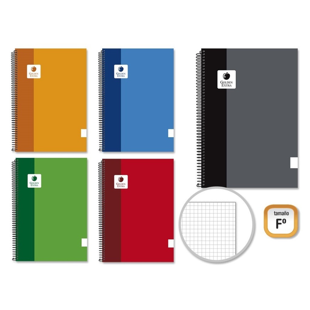 Cuaderno espiral 4X4 Fº 90g 80h T/E C/M colors surtidos Golden