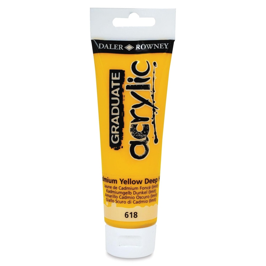 Graduate pintura acrílica 120ml amarillo cadmio oscuro 618 Daler Rowney