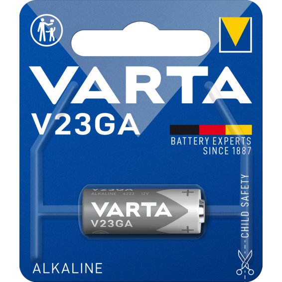 Pila A23/V23GA/AG23/6LR23 alcalina 12V 1ud Varta