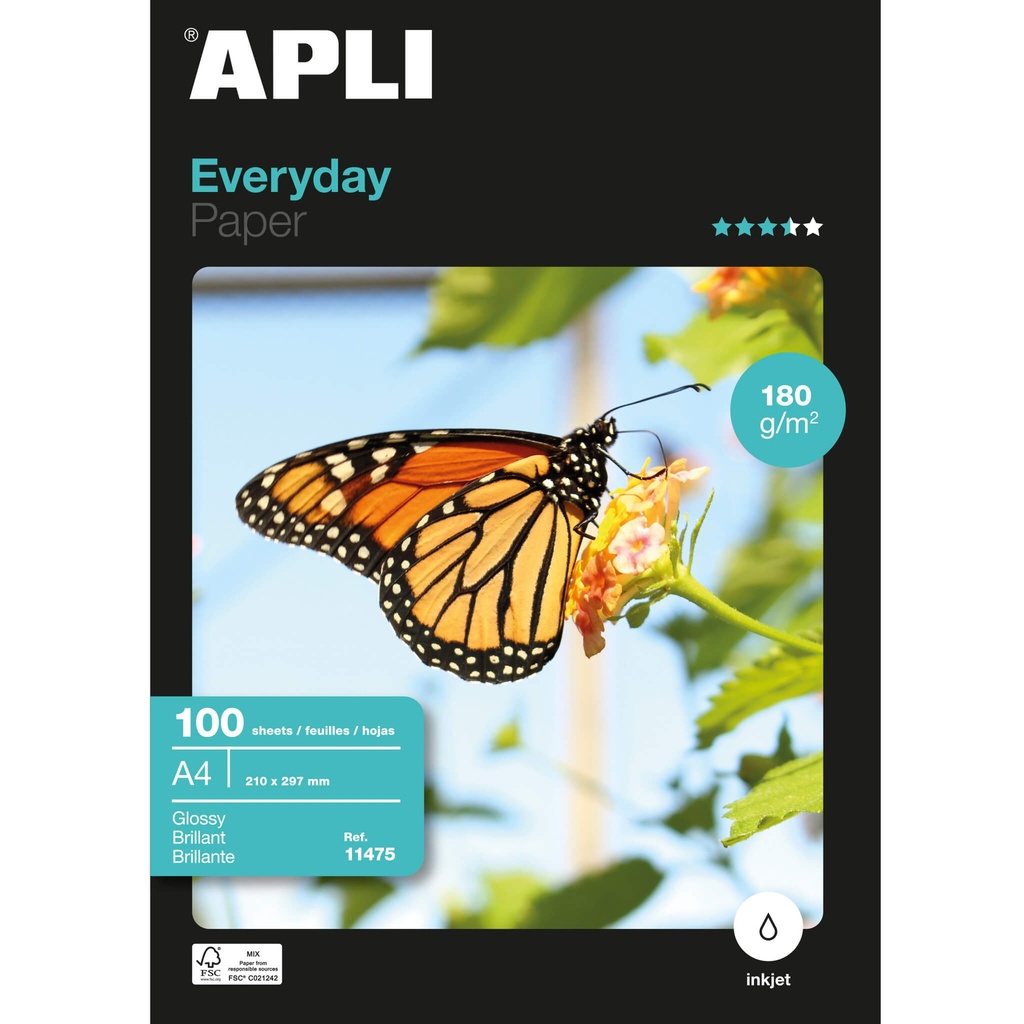 Papel fotografia glossy everyday 180g Apli