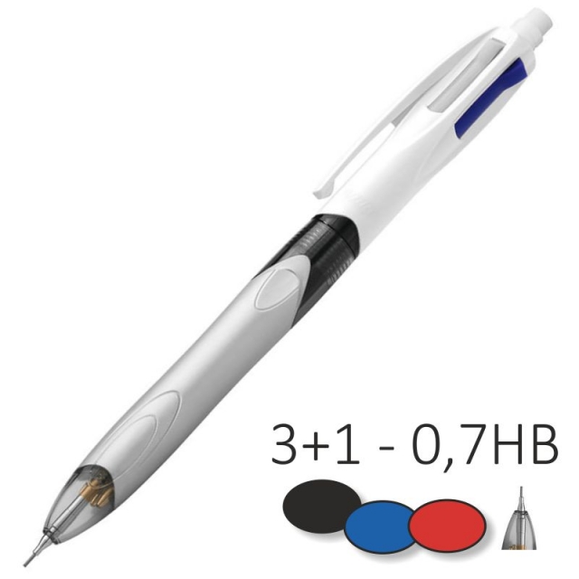 Boligrafo Bic cuatro colores multifunción portaminas