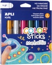 Rotuladores tempera solidad sticks metálicos 6g 6uds +3a Apli