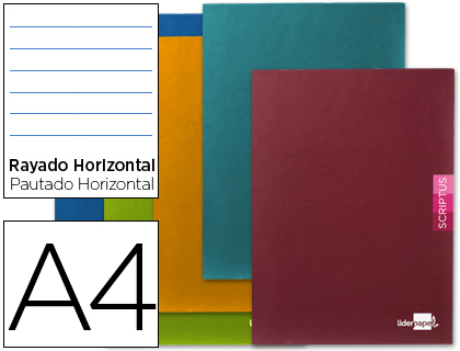 LIBRETA A4 HZ 90GR 48H C/MARGEN LIDERPAPEL