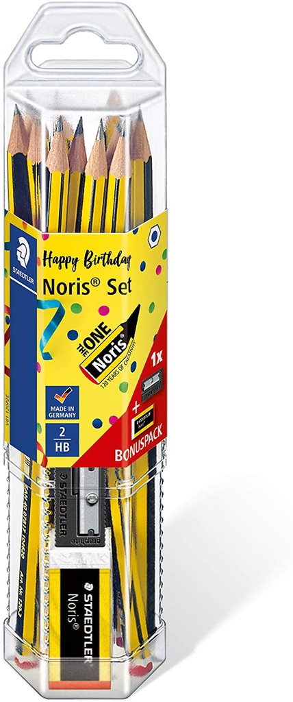 Lapices HB Noris 120-2 hexagonal 12uds + Goma + Sacaputas Staedtler