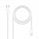 Cable USB C a LIGHTNING 2.0m blanco Nanocable