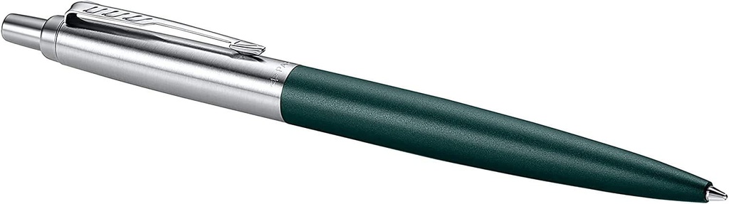 Bolígrafo Jotter XL, adorno cromado, punta mediana, tinta azul, en estuche de regalo, color verde mate Greenwich Parker