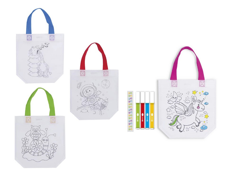Bolsa colorear + 4 rotuladores lavables