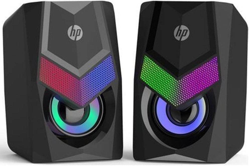Altavoces HP DHE-6000 PC iluminacion led 2x3w jack 3,5 mm audio usb alimentacion color negro