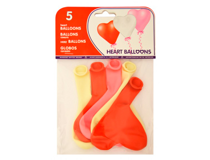[26073] Globos con forma corazon 5 Uds