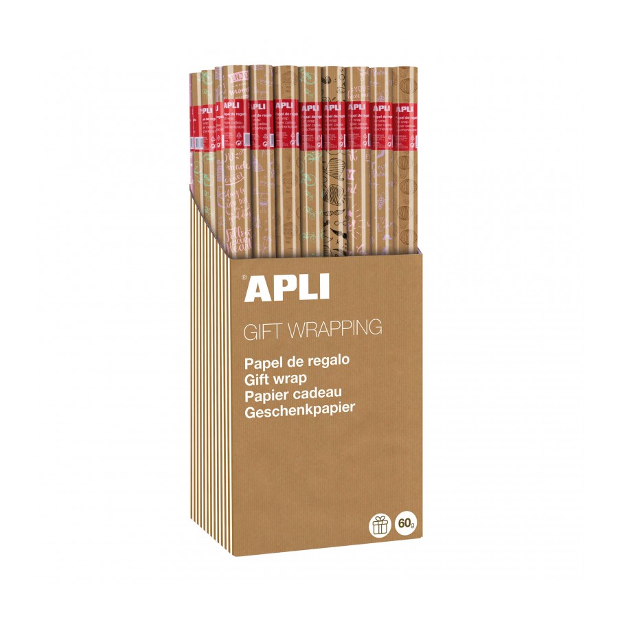 [18911] Papel de regalo Kraft Fun de 60g  2x0,7m Apli