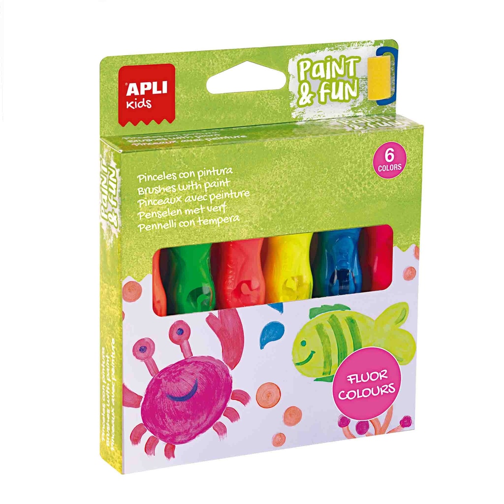 [19418] Pinceles pintura tempera de colores brillantes Apli +3a (copia)