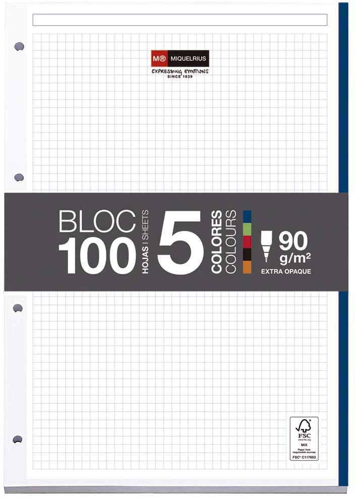 [MR9011] Recambio 5x5 A4 90gr 100h 4t 5b intensos Miquelrius