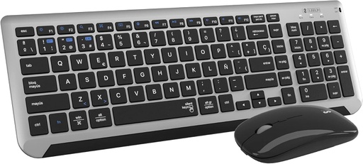 [SUBKBC-DCEP20] Teclado con Ratón Bluetooth + 2.4G Combo Dual Prestige Extendido Gris/Negro Subblim