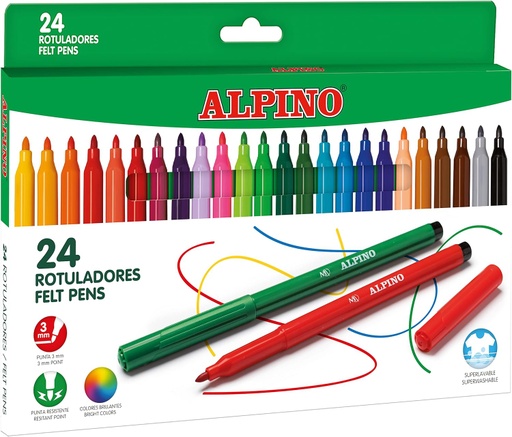 [AR001003N] Rotuladores 24uds Alpino