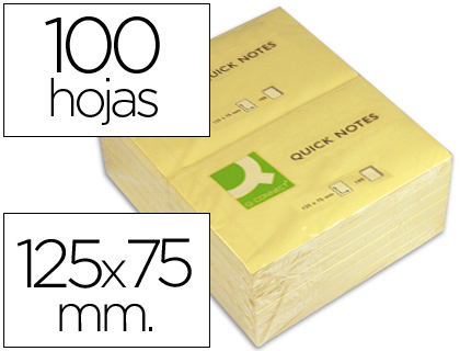 [KF10503] Notas adhesivas 75x125mm 100h Q-connect